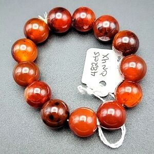 Onyx 18mm Stretch Beaded Round Shape 482 Cts Natural Gemstone Bracelet Size 6.5